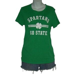 Pink by Victoria's Secret Tee Shirt Michigan State University Spartans MSU Green